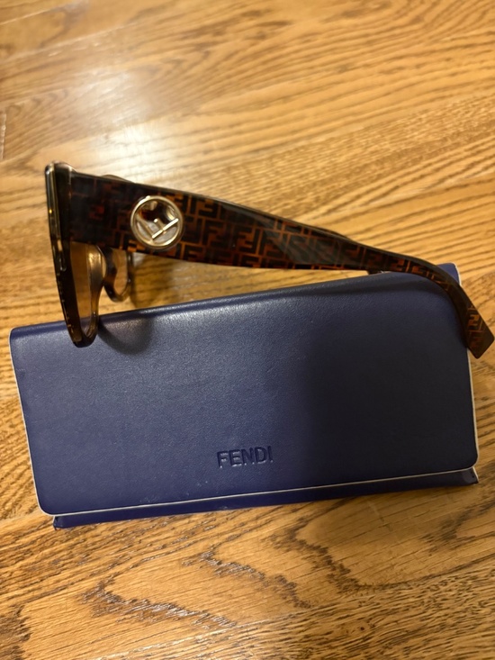 Authentic Fendi FF 0359/G/S Havana FF Logo Cat Eye Sunglasses